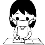 girl-study-mask-mono