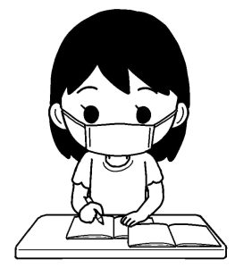 girl-study-mask-mono