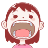 口を大きく開けている子どものイラスト | イラぽん