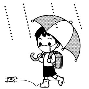 rain-school-boy-mask-mono