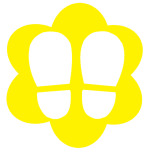 social-distance-footprints-flower-yellow