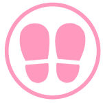 social-distance-footprints-see-through-pink