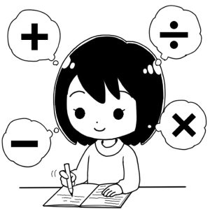 studying-math-girl-mono