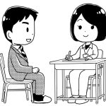 consultation-female-teacher-father-mono