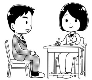 consultation-female-teacher-father-mono