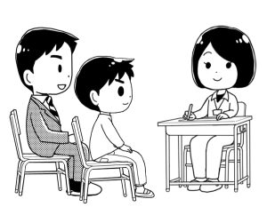 consultation-female-teacherr-father-son-mono
