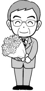 old-men-teacher-bouquet-monochrome