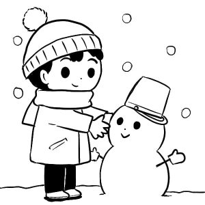 snowman-boy- mono