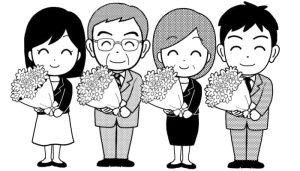 teacher-bouquet-group-monochrome
