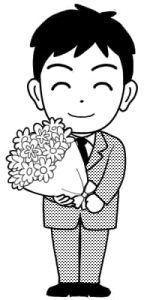 teacher-bouquet-male-monochrome